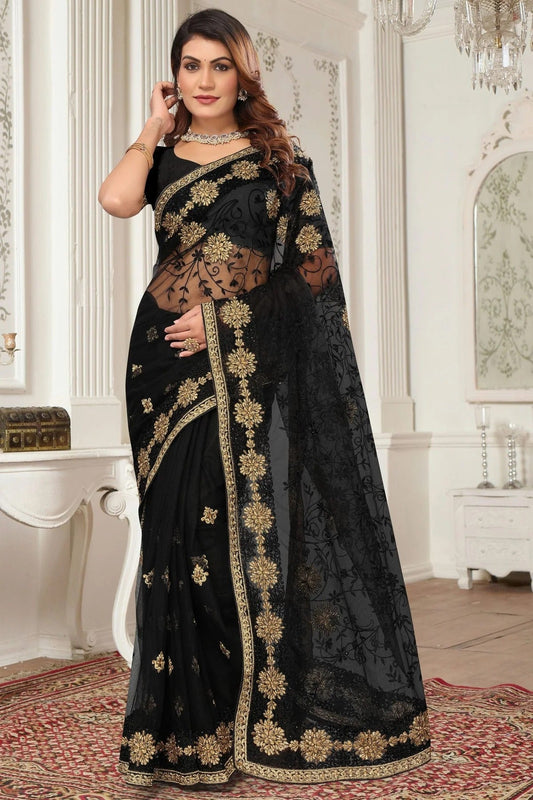 Black Net Designer Saree NCSD10910213