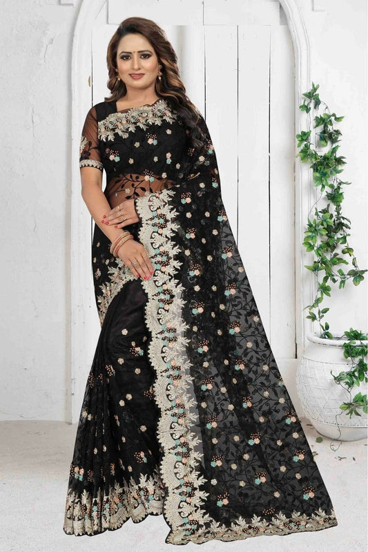 Black Net Designer Saree NCSD10910515
