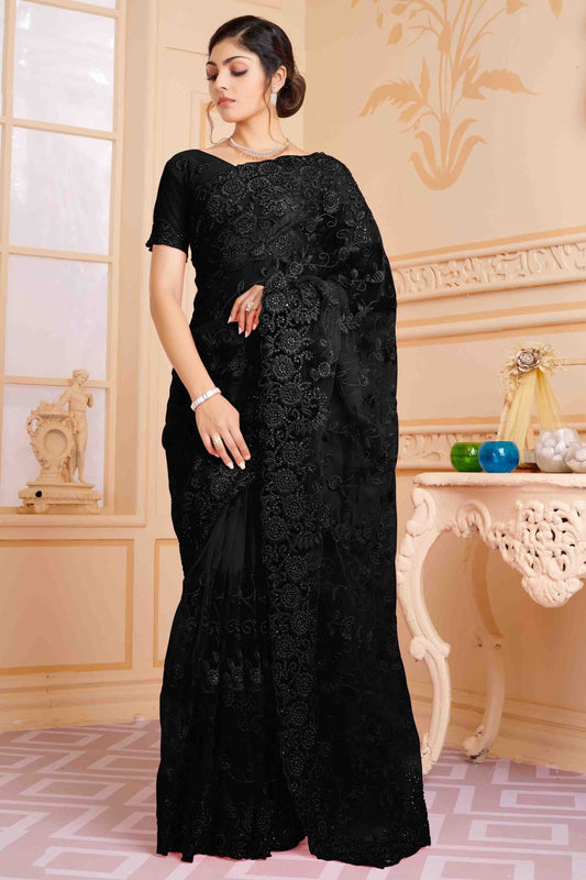 Black Net Designer Saree NCSD10910762