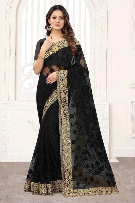 Black Net Designer Saree NCSD11210824