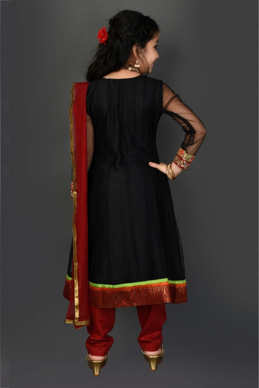 Black Net Embroidery Anarkali Suit NCGW10710795