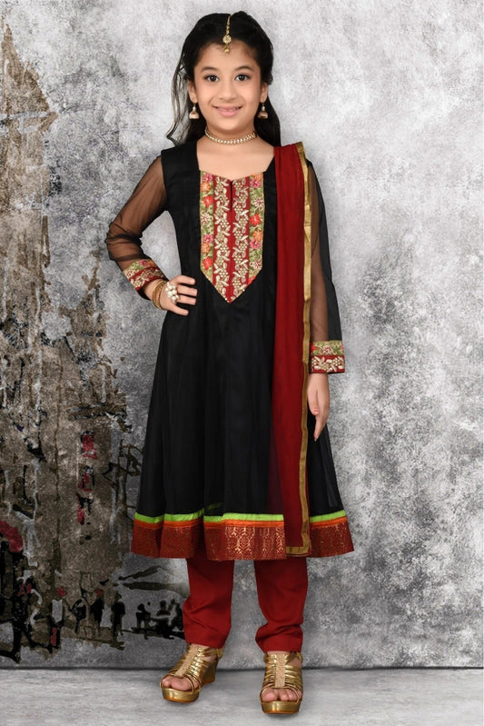 Black Net Embroidery Anarkali Suit NCGW10710795