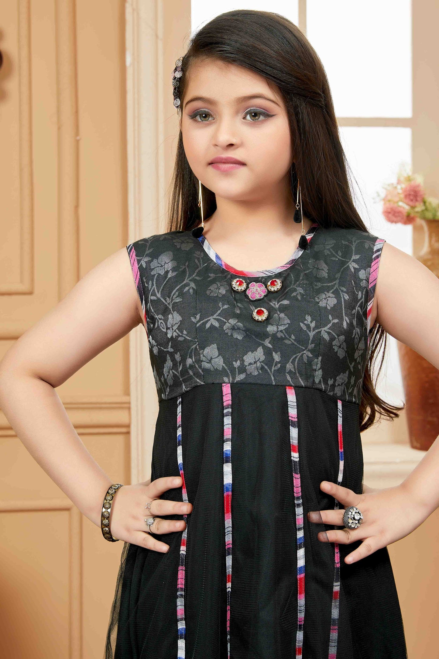 Black Net Pant Style Suit NCGW10710831
