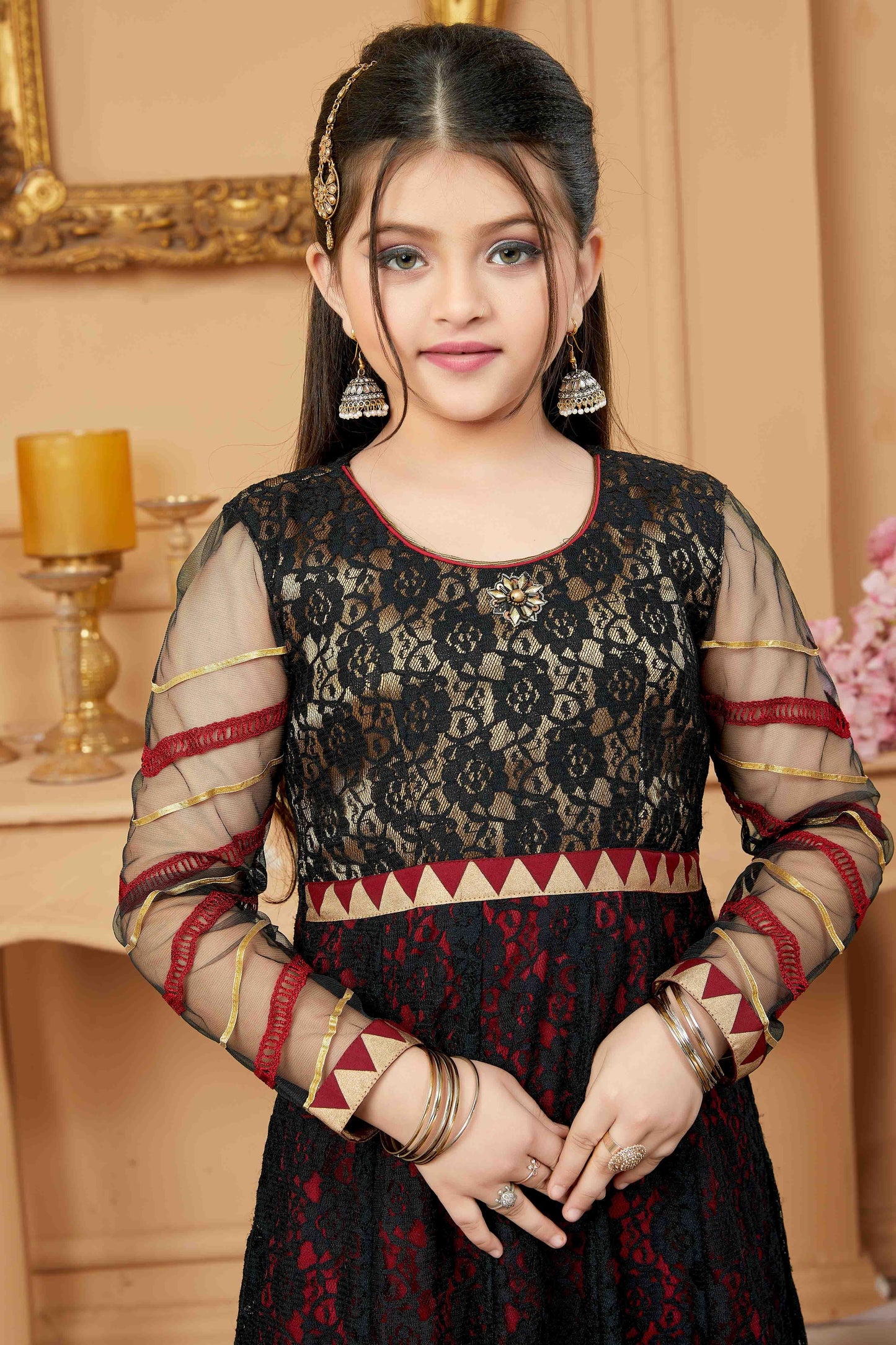 Black Net Pant Style Suit NCGW10710835