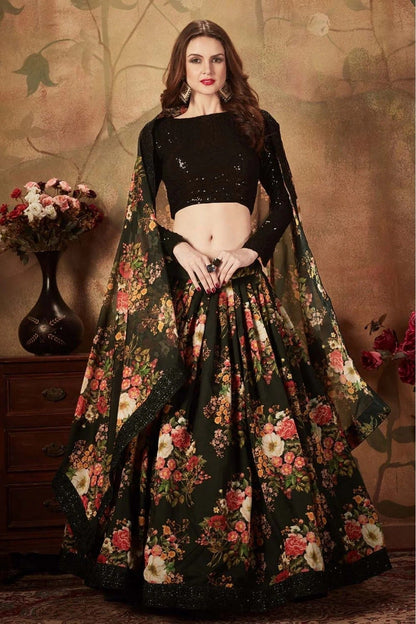 Black Organza Lehenga Choli NCLC10110321