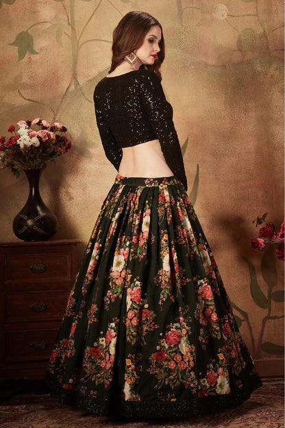 Black Organza Lehenga Choli NCLC10110321