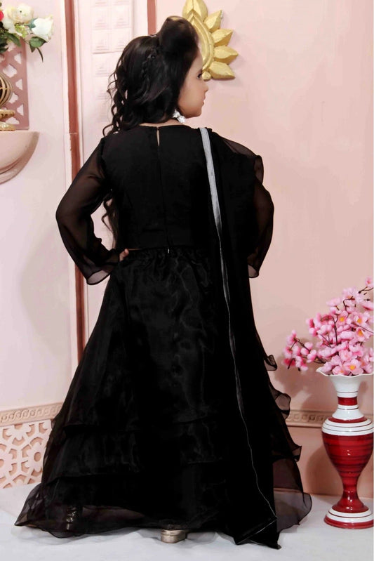 Black Organza Party Wear Lehenga Choli NCGW10710764