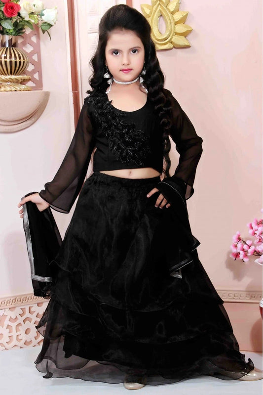 Black Organza Party Wear Lehenga Choli NCGW10710764