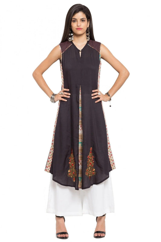 Black Plus Size Cotton Kurti NCKR10710157
