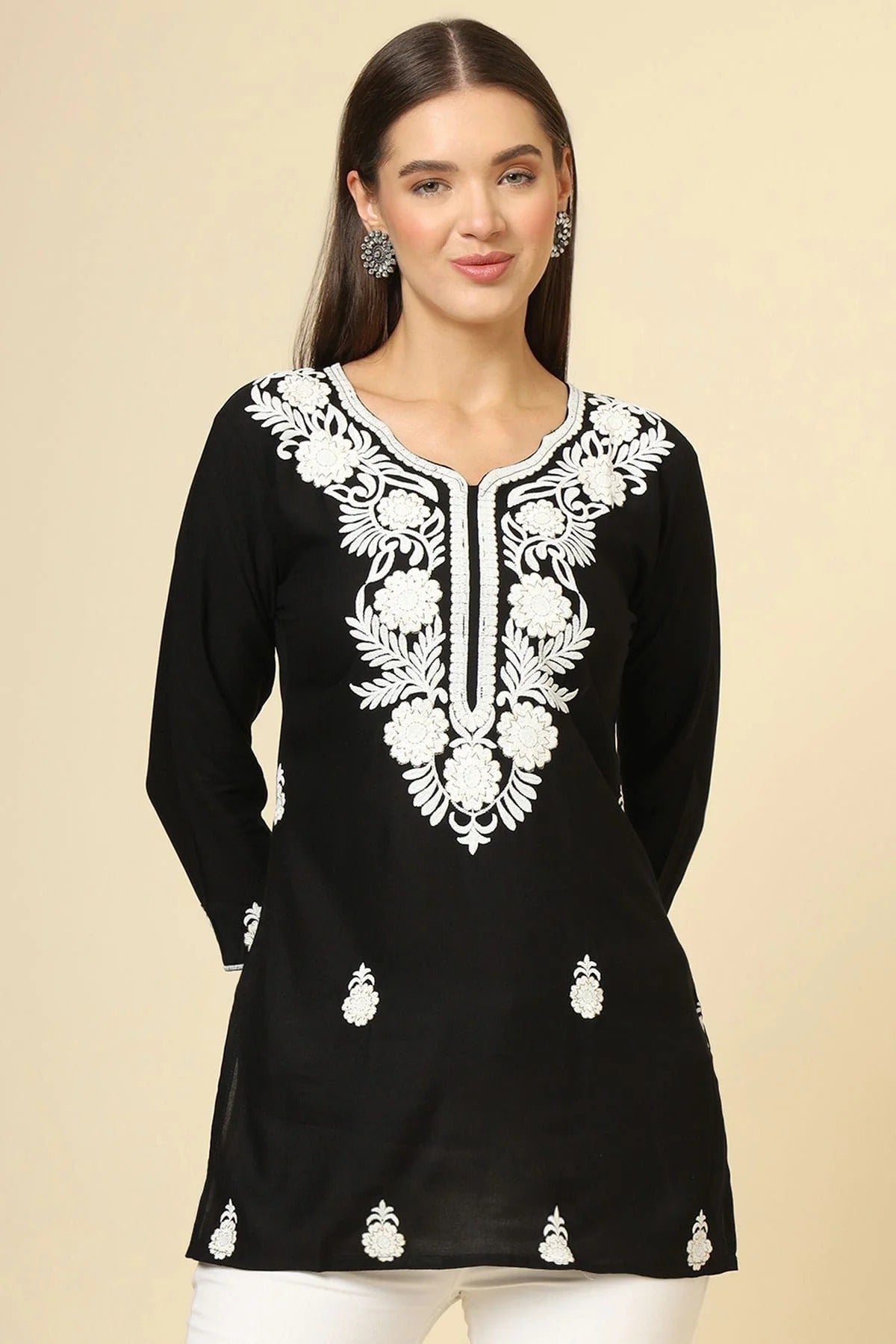 Black Rayon Readymade Top NCTP11112260