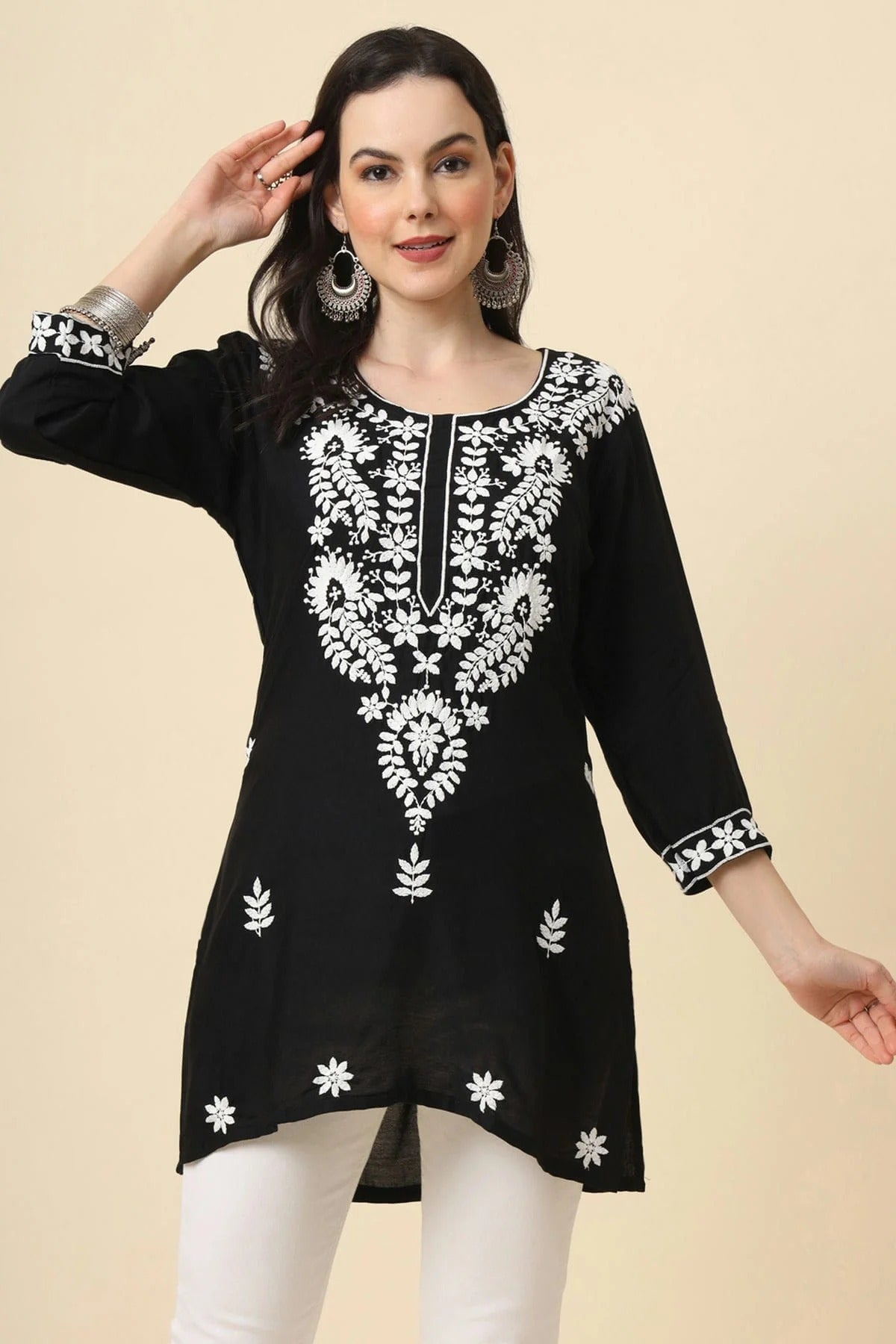 Black Rayon Readymade Top NCTP11112279