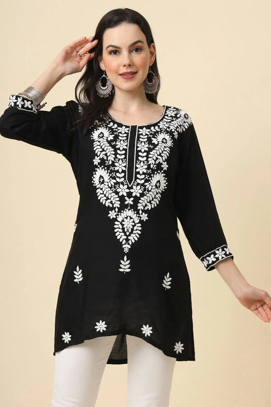 Black Rayon Readymade Top NCTP11112279