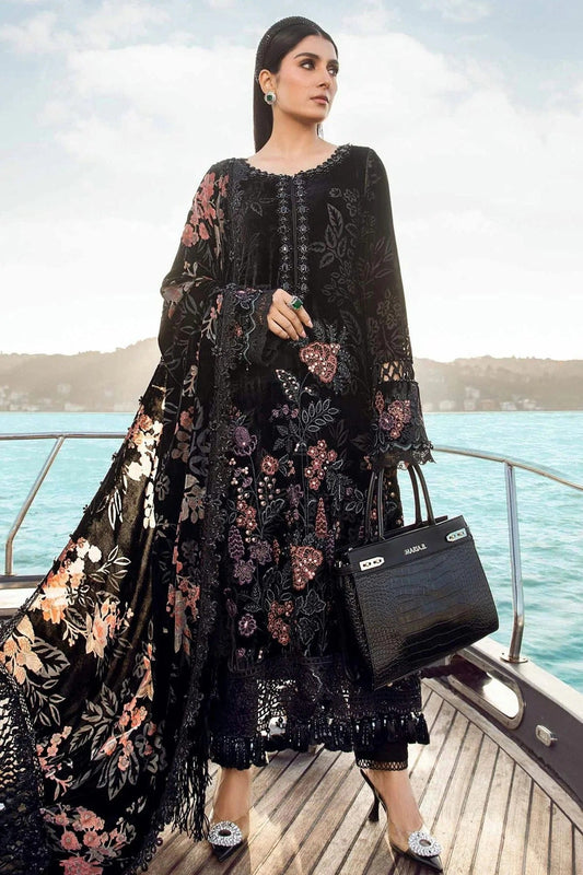 Black Rayon Semi Stitched Pakistani Suit NCSM12510212
