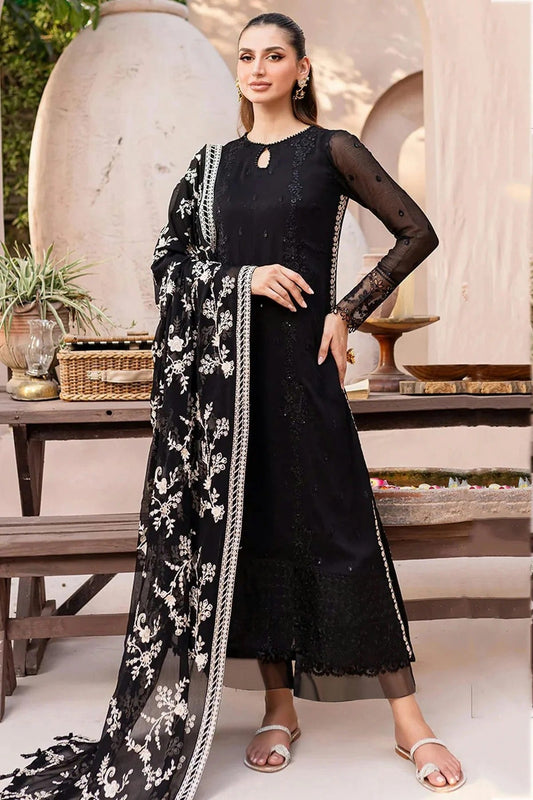 Black Semi Stitched Faux Georgette Pakistani Suit NCSM11410308