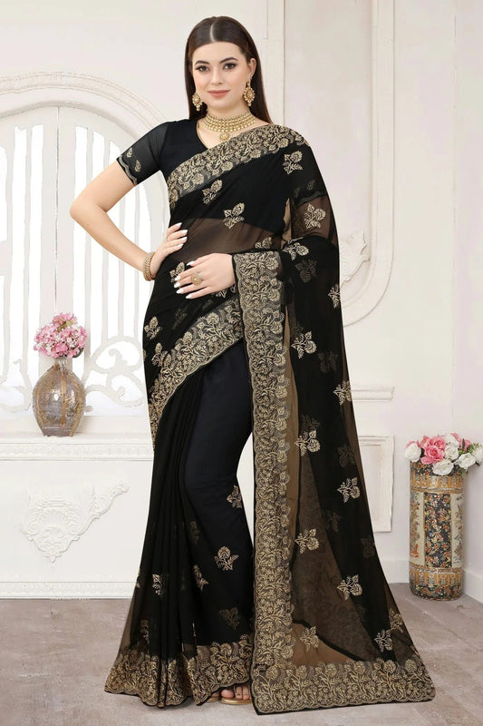 Black Silk Designer Saree NCLC11210502