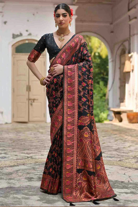 Black Silk Traditional Saree NCSD12610141