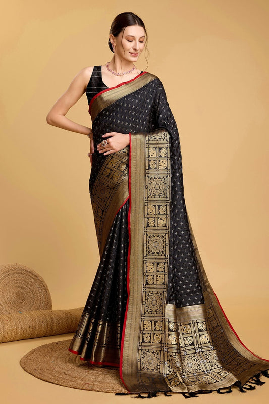 Black Soft Silk Saree NCSD11112559