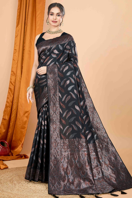Black Soft Silk Woven Traditional Saree NCSD11110454