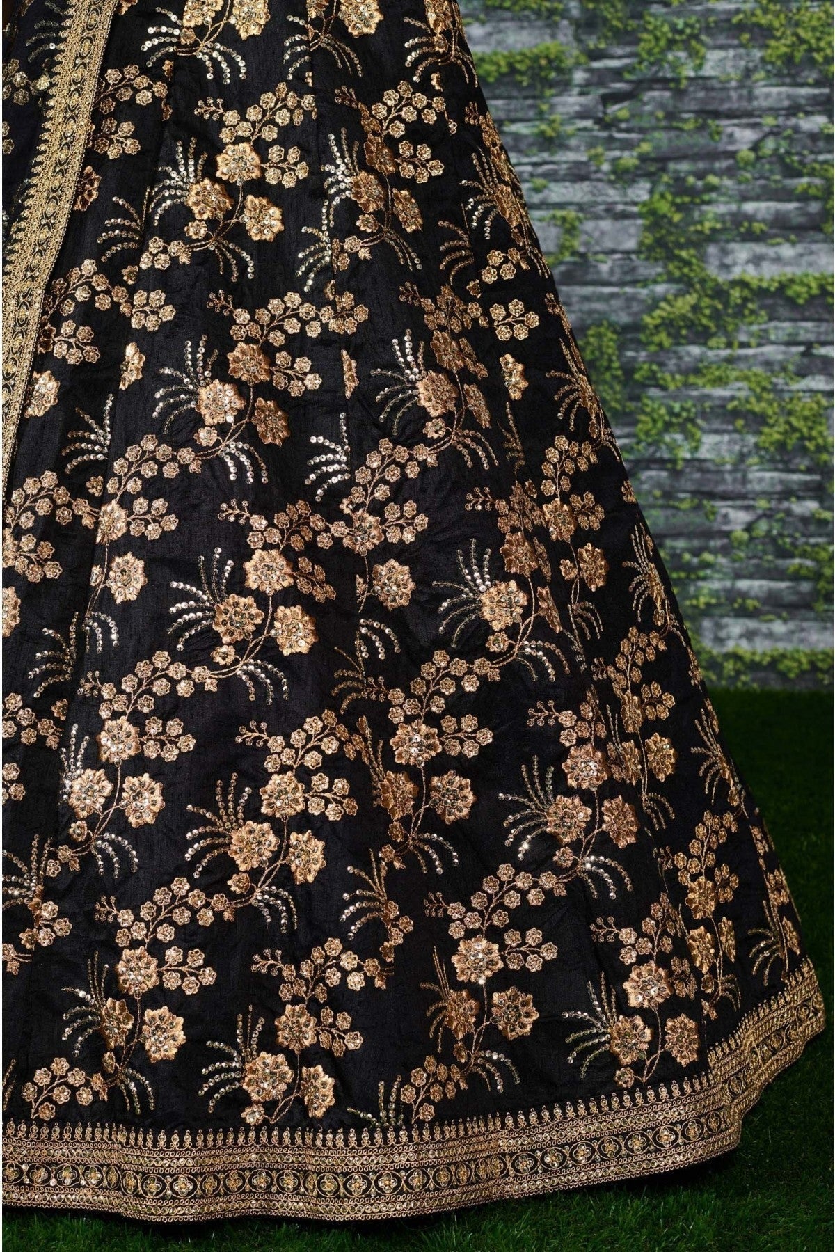 Black Thai Silk Lehenga Choli NCLC10110293