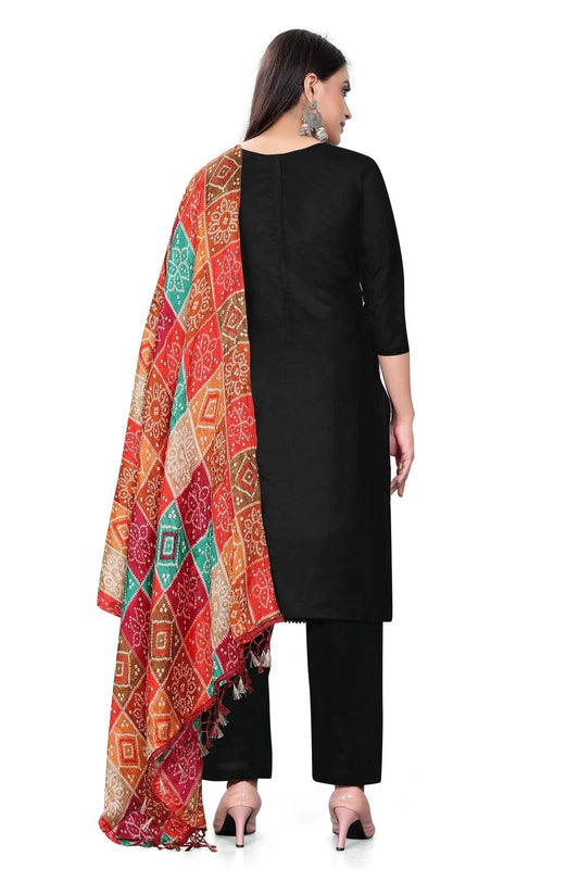 Black Unstitched Cotton Pant Style Suit NCUS11610480