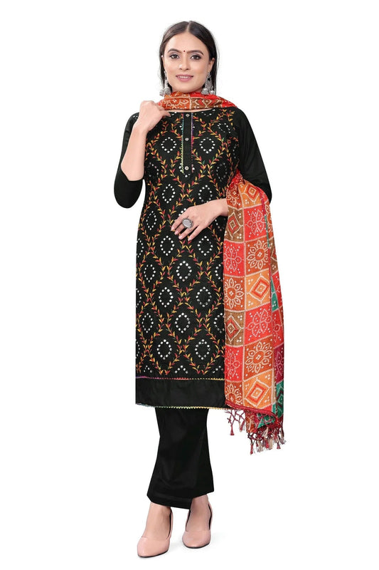 Black Unstitched Cotton Pant Style Suit NCUS11610480