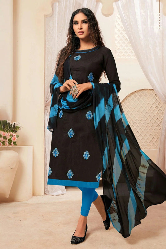 Black Unstitched Modal Silk Straight Suit NCUS11610239