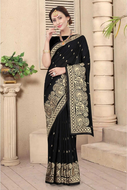 Black Vichitra Silk Designer Saree NCSD11210727
