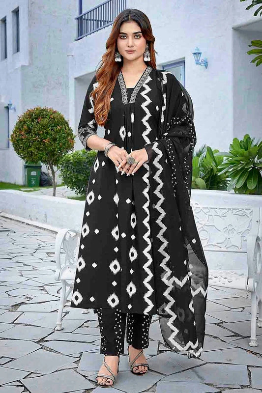 Black Viscose Stitched Suit NCSS11110650