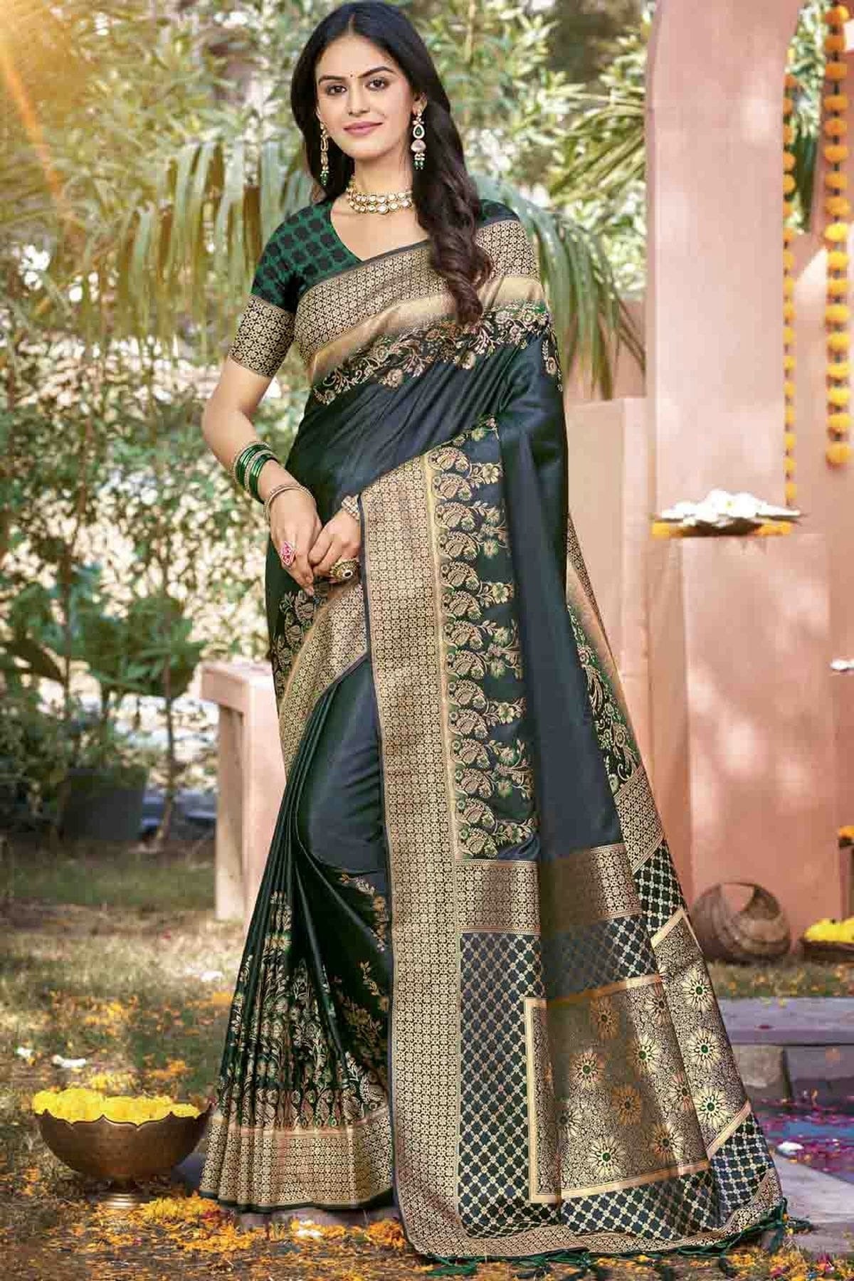 Black Woven Silk Traditional Saree NCSD11010112