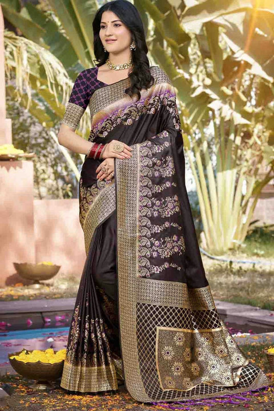Black Woven Silk Traditional Saree NCSD11010115