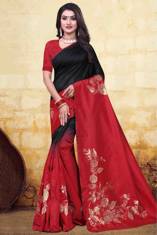 Black and Red Banarasi Art Silk Traditional Saree NCSD11210784