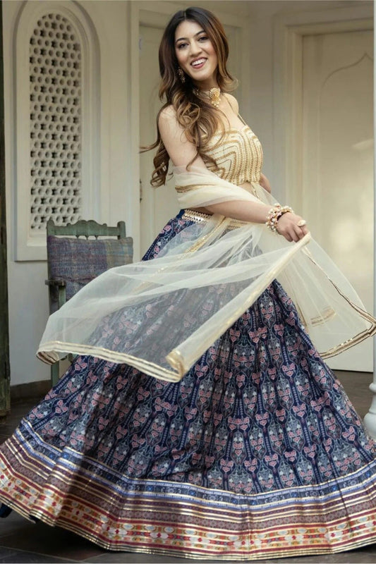 Blue Art Silk Lehenga Choli NCLC10110111