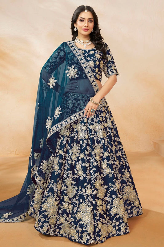 Blue Art Silk Lehenga Choli NCLC1051016910168