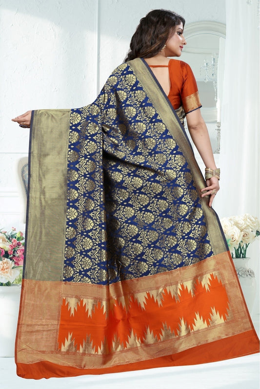 Blue Banarasi Art Silk Woven Saree NCSD11210795