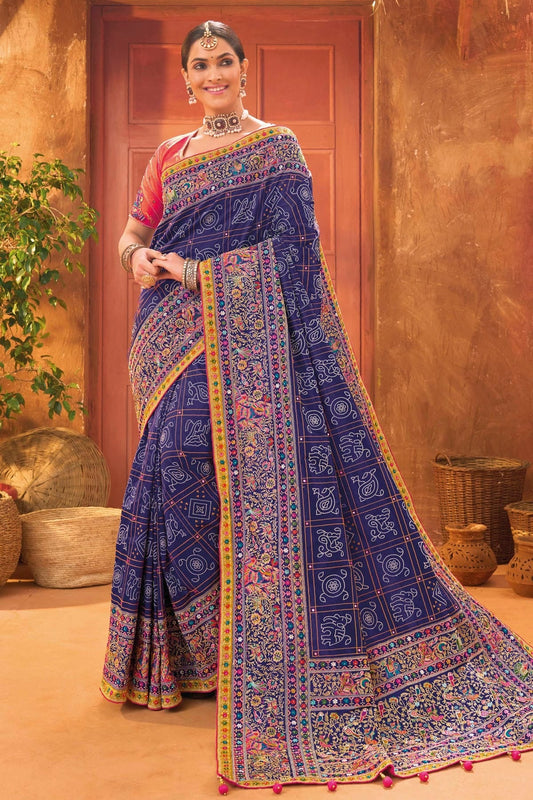 Blue Banarasi Silk Saree NCSD11112482