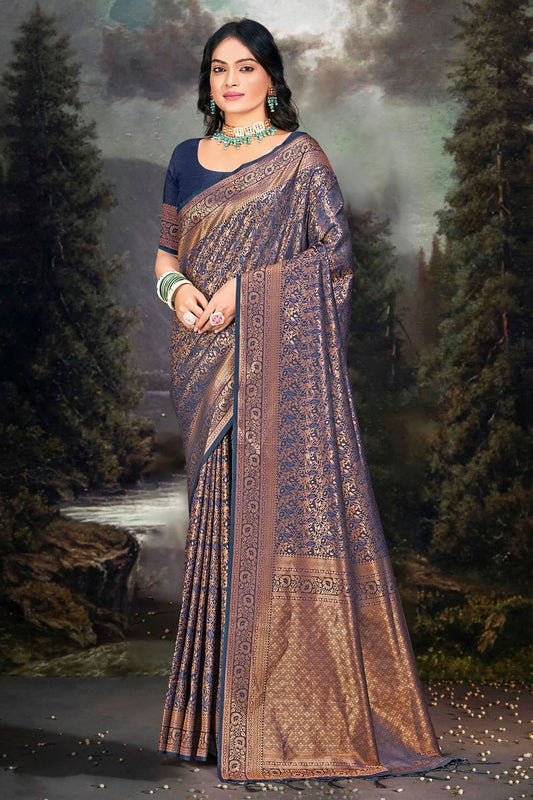 Blue Banarasi Silk Traditional Saree NCSD11010464
