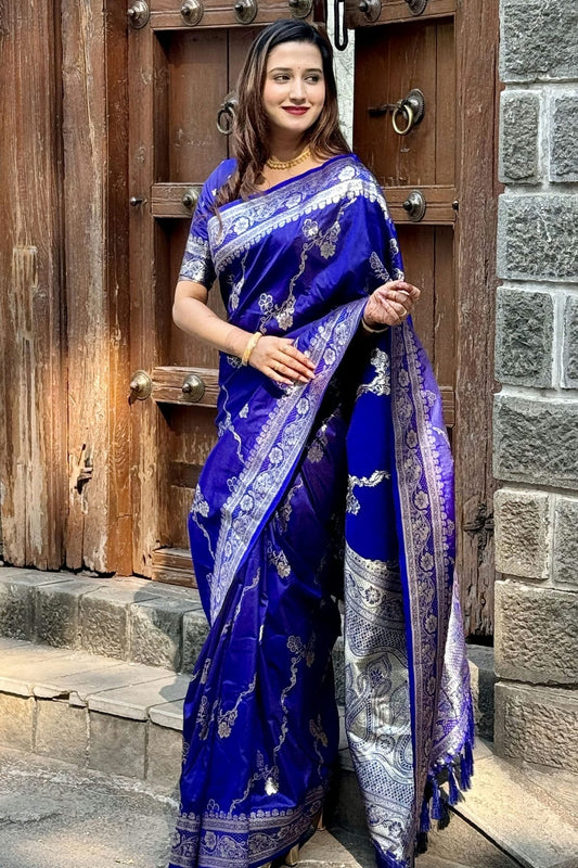Blue Banarasi Silk Traditional Saree NCSD11111628