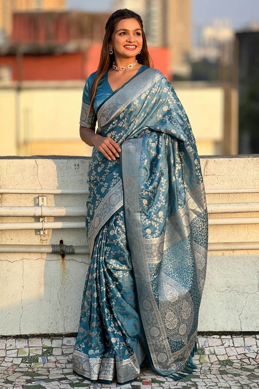 Blue Banarasi Silk Traditional Saree NCSD11111805
