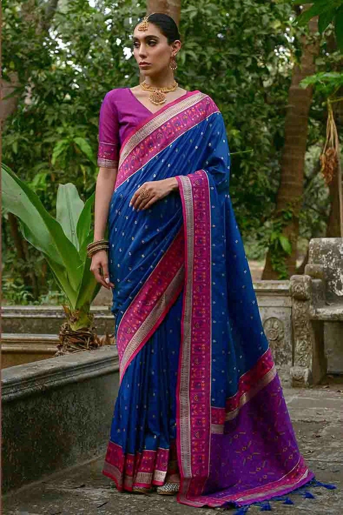 Blue Banarasi Silk Traditional Saree NCSD12610127