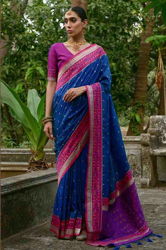 Blue Banarasi Silk Traditional Saree NCSD12610127