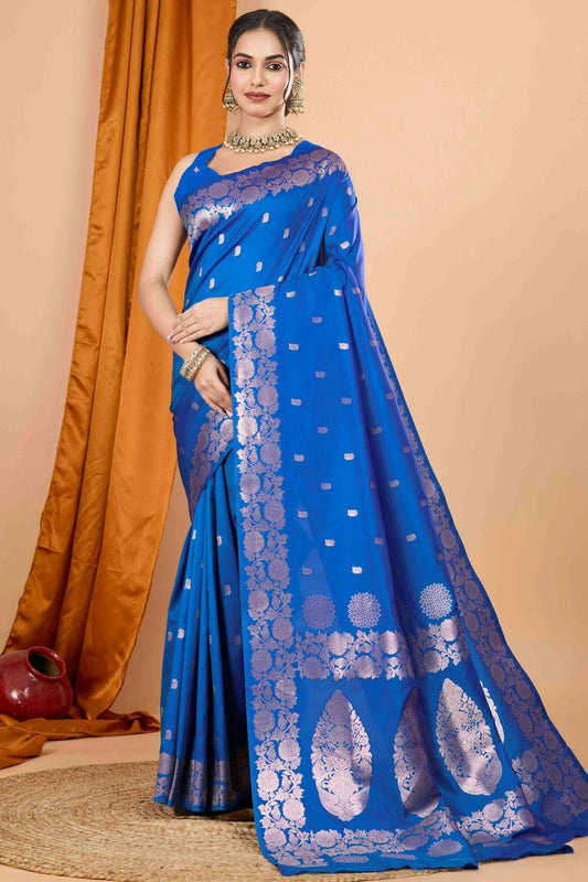 Blue Banarasi Silk Woven Traditional Saree NCSD11110472