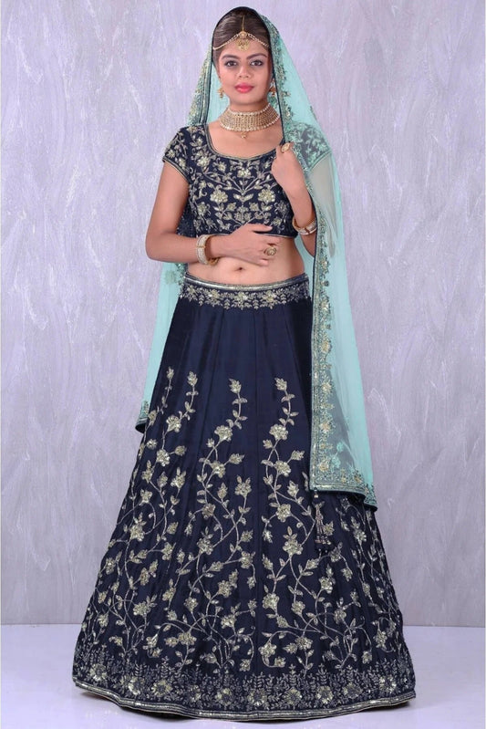 Blue Banglori Silk Lehenga Choli NCLC10110248