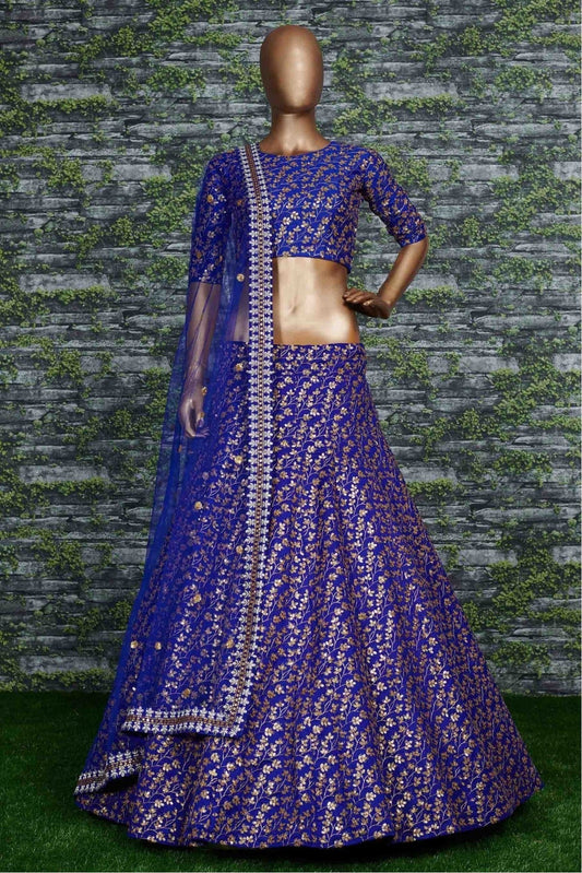 Blue Banglori Silk Lehenga Choli NCLC10110253