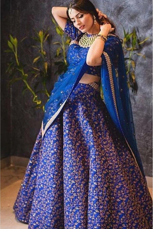 Blue Banglori Silk Lehenga Choli NCLC10110253