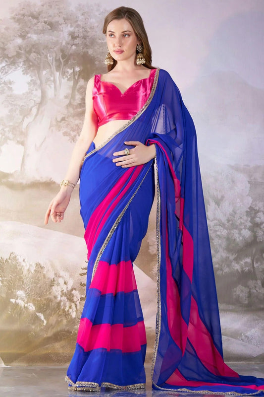 Blue Chiffon Saree NCSD11111037