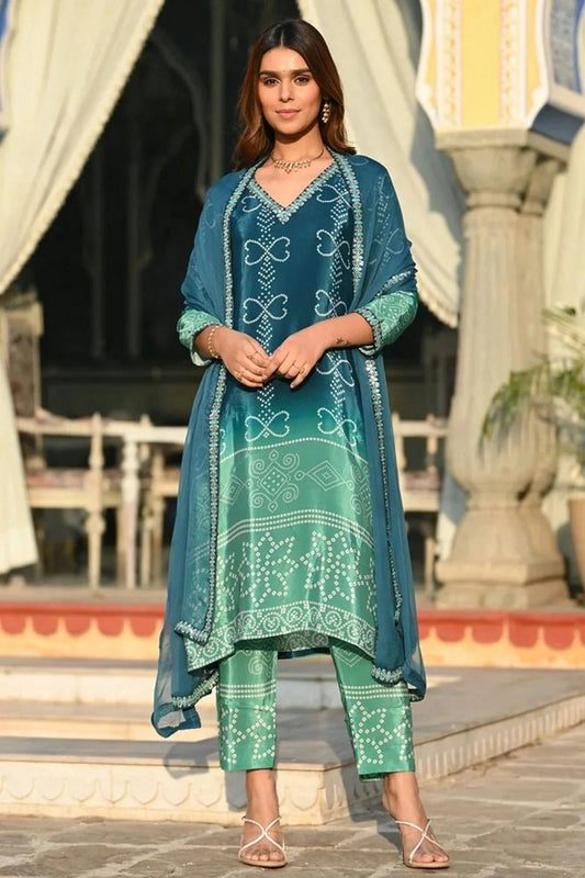 Blue Chinon Stitched Suit NCSS11111428