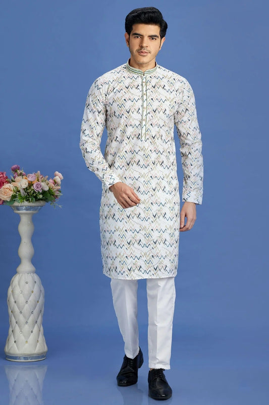 Blue Cotton Pintex Kurta Pajama NCKP12310222