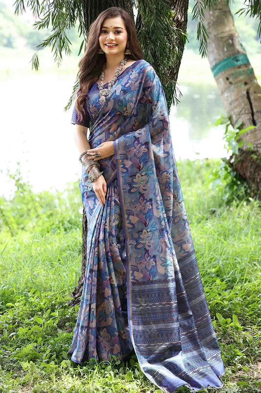 Blue Cotton Silk Traditional Saree NCSD12610106