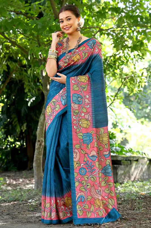 Blue Cotton Silk Traditional Saree NCSD12610111