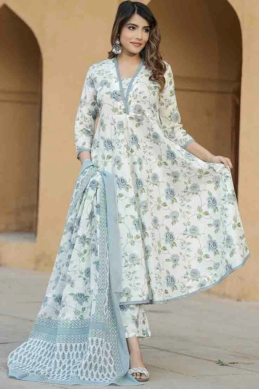 Blue Cotton Slub Stitched Suit NCSS11110667